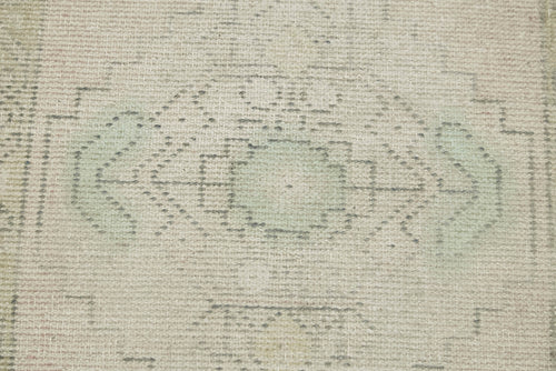 Overdyed Vintage Beige Vintage Cotton Wool Handmade Area Rug 1'9'' x 3'3''