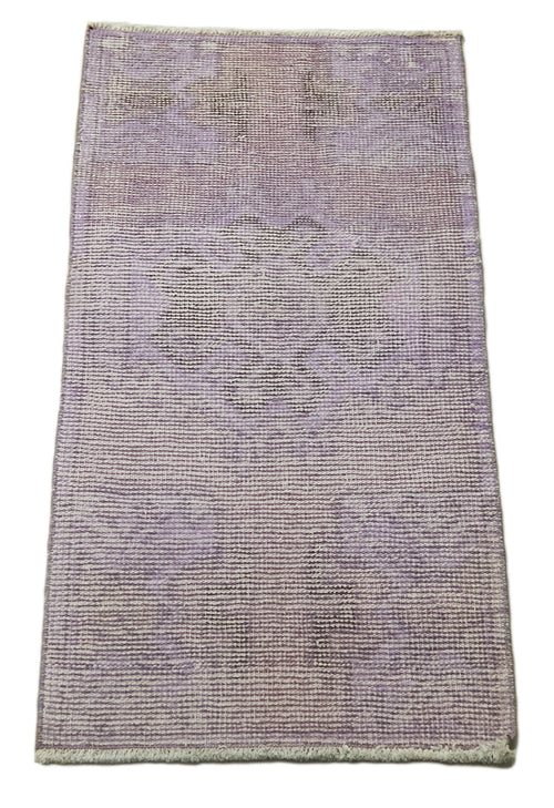Overdyed Vintage Purple Vintage Cotton Wool Handmade Area Rug 1'7'' x 3'3''