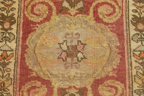 Overdyed Vintage Red Vintage Cotton Wool Handmade Area Rug 1'4'' x 2'6''