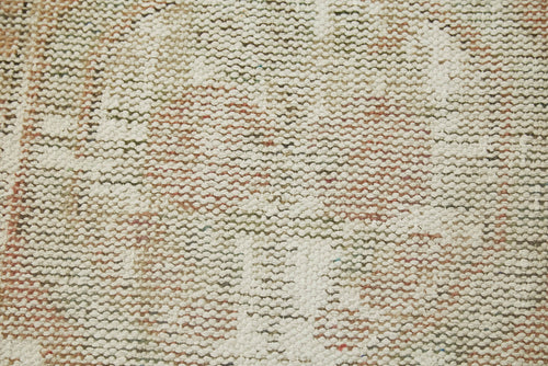 Overdyed Vintage Beige Vintage Cotton Wool Handmade Area Rug 1'9'' x 3'6''