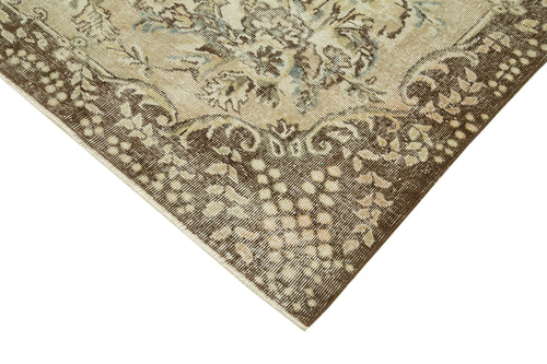 Vintage Beige Vintage Cotton Wool Handmade Area Rug 6'9'' x 10'1''