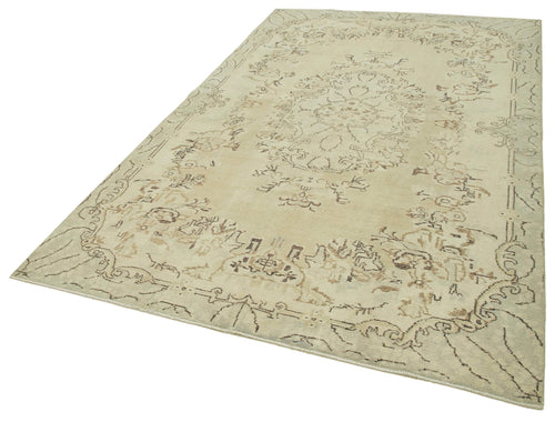 Vintage Beige Vintage Cotton Wool Handmade Area Rug 6'0'' x 9'8''