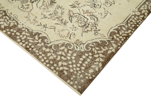 Vintage Beige Vintage Cotton Wool Handmade Area Rug 6'2'' x 9'11''
