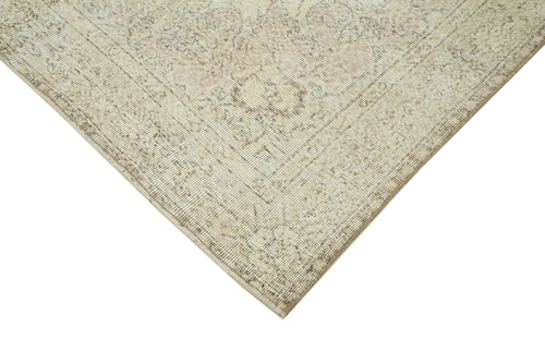 Vintage Beige Vintage Cotton Wool Handmade Area Rug 6'7'' x 9'8''
