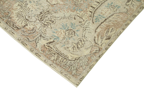 Vintage Beige Vintage Cotton Wool Handmade Area Rug 5'7'' x 9'5''