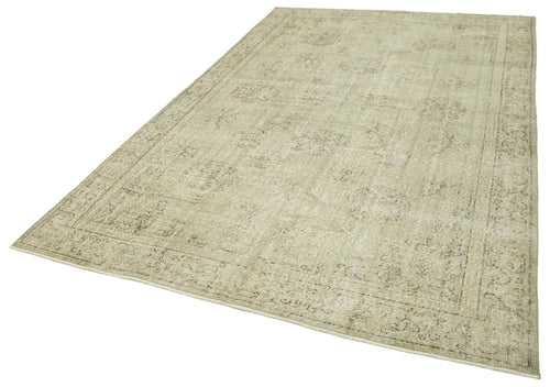 Vintage Beige Vintage Cotton Wool Handmade Area Rug 6'5'' x 10'0''
