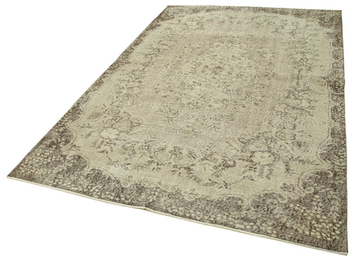 Vintage Beige Vintage Cotton Wool Handmade Area Rug 5'8'' x 9'0''