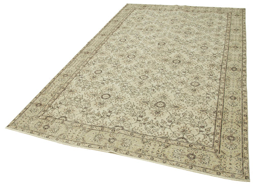 Vintage Beige Vintage Cotton Wool Handmade Area Rug 5'10'' x 9'9''