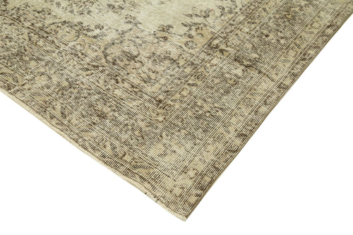 Vintage Beige Vintage Cotton Wool Handmade Area Rug 6'7'' x 9'10''
