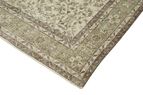 Vintage Beige Vintage Cotton Wool Handmade Area Rug 5'11'' x 10'2''