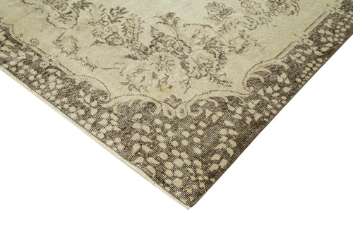 Vintage Beige Vintage Cotton Wool Handmade Area Rug 6'10'' x 10'2''