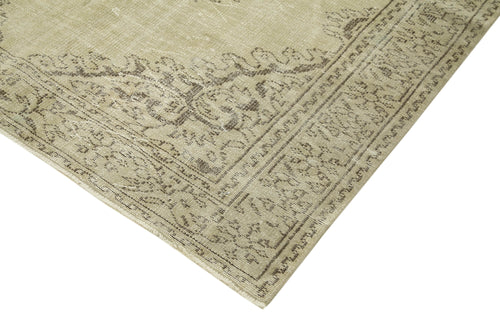 Vintage Beige Vintage Cotton Wool Handmade Area Rug 6'4'' x 10'2''