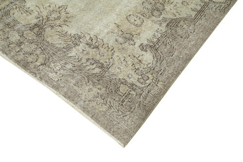 Overdyed Vintage Beige Vintage Cotton Wool Handmade Area Rug 5'4'' x 8'1''
