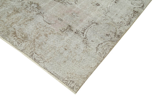Overdyed Vintage Grey Vintage Cotton Wool Handmade Area Rug 5'11'' x 8'11''