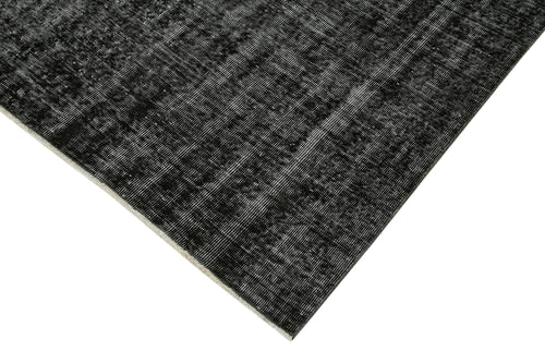 Overdyed Vintage Black Vintage Cotton Wool Handmade Area Rug 5'6'' x 8'9''