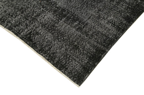 Overdyed Vintage Black Vintage Cotton Wool Handmade Area Rug 6'4'' x 9'8''