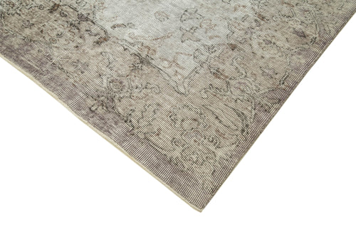 Overdyed Vintage Grey Vintage Cotton Wool Handmade Area Rug 6'5'' x 9'5''