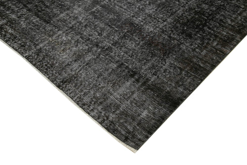 Overdyed Vintage Black Vintage Cotton Wool Handmade Area Rug 6'7'' x 9'2''