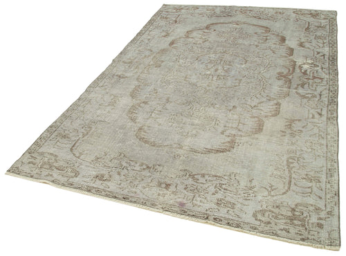 Overdyed Vintage Grey Vintage Cotton Wool Handmade Area Rug 5'7'' x 9'0''