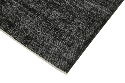 Overdyed Vintage Black Vintage Cotton Wool Handmade Area Rug 4'11'' x 8'7''