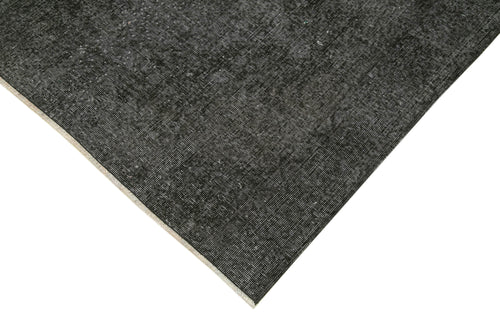 Overdyed Vintage Black Vintage Cotton Wool Handmade Area Rug 4'9'' x 9'7''