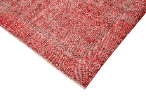 Overdyed Vintage Red Vintage Cotton Wool Handmade Area Rug 5'0'' x 8'8''