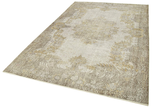 Overdyed Vintage Grey Vintage Cotton Wool Handmade Area Rug 6'0'' x 9'5''