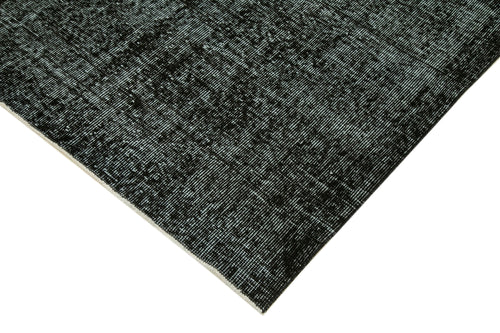 Overdyed Vintage Black Vintage Cotton Wool Handmade Area Rug 5'11'' x 9'5''