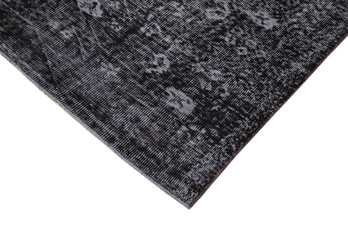 Overdyed Vintage Black Vintage Cotton Wool Handmade Area Rug 5'2'' x 8'9''