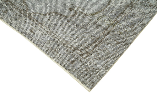 Overdyed Vintage Grey Vintage Cotton Wool Handmade Area Rug 5'2'' x 8'2''
