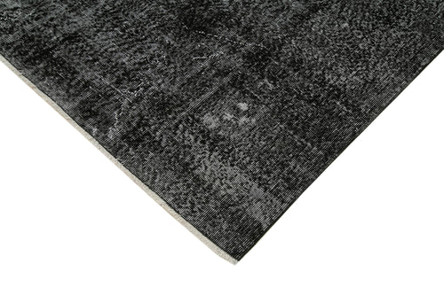 Overdyed Vintage Black Vintage Cotton Wool Handmade Area Rug 6'11'' x 9'9''