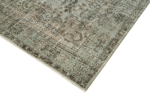 Overdyed Vintage Grey Vintage Cotton Wool Handmade Area Rug 6'6'' x 10'1''