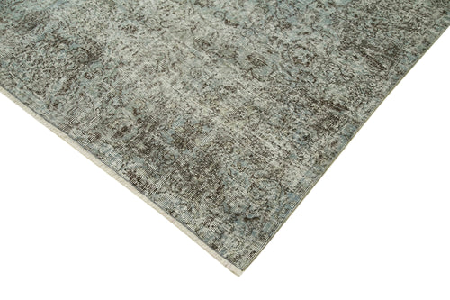 Handmade Area Rug - Overdyed Blue Vintage Cotton Wool Carpet 6'7'' x 9'7''