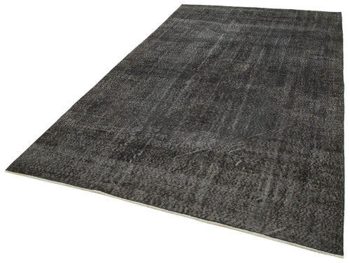 Overdyed Vintage Black Vintage Cotton Wool Handmade Area Rug 6'3'' x 10'2''