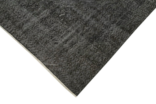 Overdyed Vintage Black Vintage Cotton Wool Handmade Area Rug 6'3'' x 10'2''