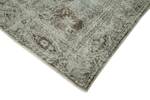 Overdyed Vintage Grey Vintage Cotton Wool Handmade Area Rug 6'3'' x 9'1''