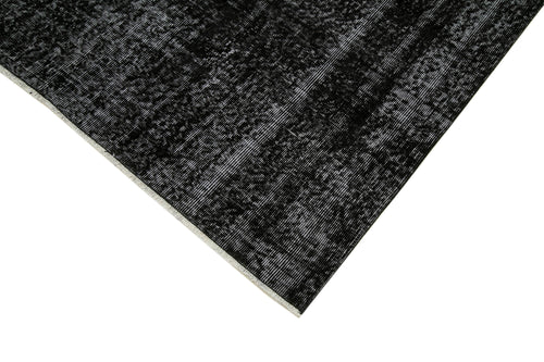 Overdyed Vintage Black Vintage Cotton Wool Handmade Area Rug 4'9'' x 7'9''