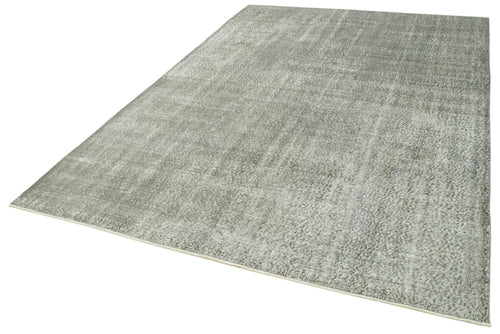 Overdyed Vintage Grey Vintage Cotton Wool Handmade Area Rug 6'9'' x 9'8''