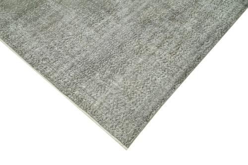 Overdyed Vintage Grey Vintage Cotton Wool Handmade Area Rug 6'9'' x 9'8''