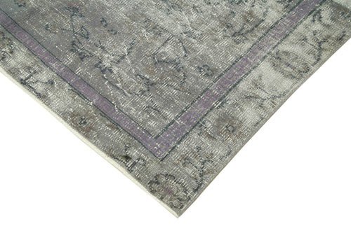 Overdyed Vintage Grey Vintage Cotton Wool Handmade Area Rug 5'5'' x 9'4''