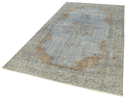 Overdyed Vintage Grey Vintage Cotton Wool Handmade Area Rug 5'0'' x 8'11''