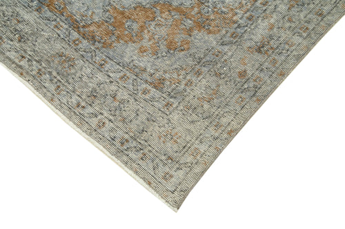 Overdyed Vintage Grey Vintage Cotton Wool Handmade Area Rug 5'0'' x 8'11''