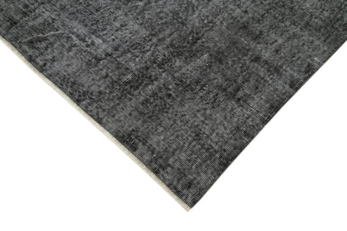 Overdyed Vintage Black Vintage Cotton Wool Handmade Area Rug 6'9'' x 9'10''