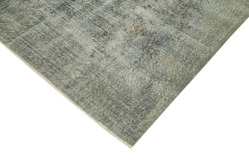 Overdyed Vintage Grey Vintage Cotton Wool Handmade Area Rug 6'8'' x 9'10''