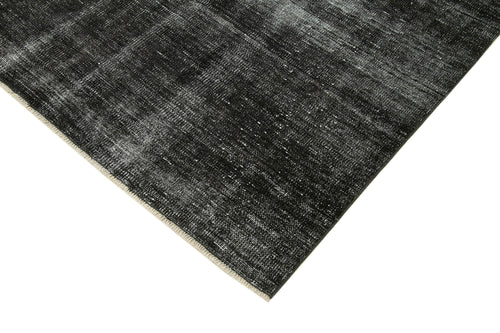 Overdyed Vintage Black Vintage Cotton Wool Handmade Area Rug 5'9'' x 9'1''