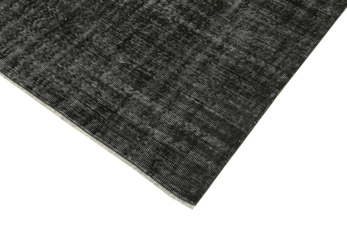 Overdyed Vintage Black Vintage Cotton Wool Handmade Area Rug 6'2'' x 10'0''