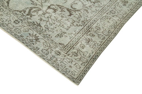 Overdyed Vintage Blue Vintage Cotton Wool Handmade Area Rug 5'7'' x 9'7''