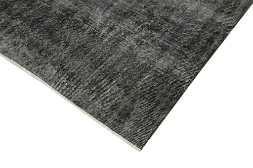 Overdyed Vintage Black Vintage Cotton Wool Handmade Area Rug 6'5'' x 9'0''