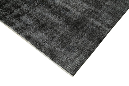 Overdyed Vintage Black Vintage Cotton Wool Handmade Area Rug 6'8'' x 9'8''