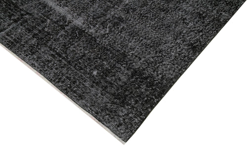 Overdyed Vintage Black Vintage Cotton Wool Handmade Area Rug 6'9'' x 9'7''